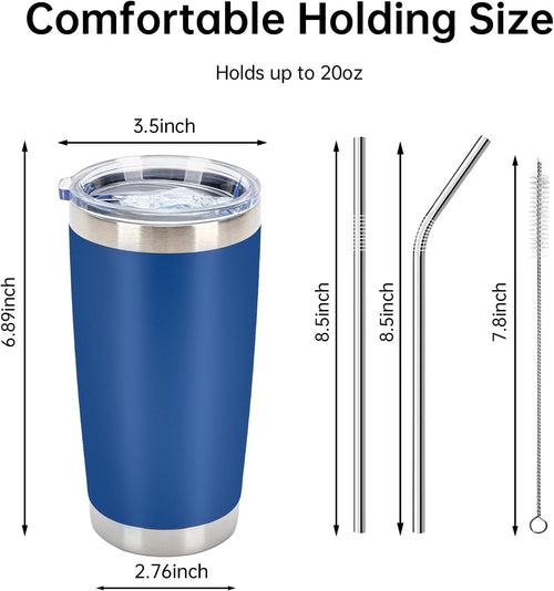 20oz Stainless Steel Double Wall Vacuum Travel Coffee Tumbler Cup with Lid and Straw
